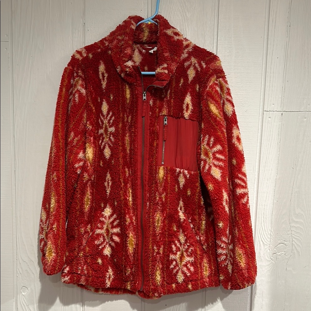 Maurice’s Red Fleece Jacket with Pattern